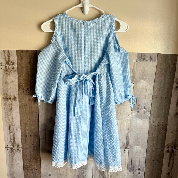 Blue and White Adorable Sweetness Cold Shoulder Sundress Size 12 - Picture 2 of 8